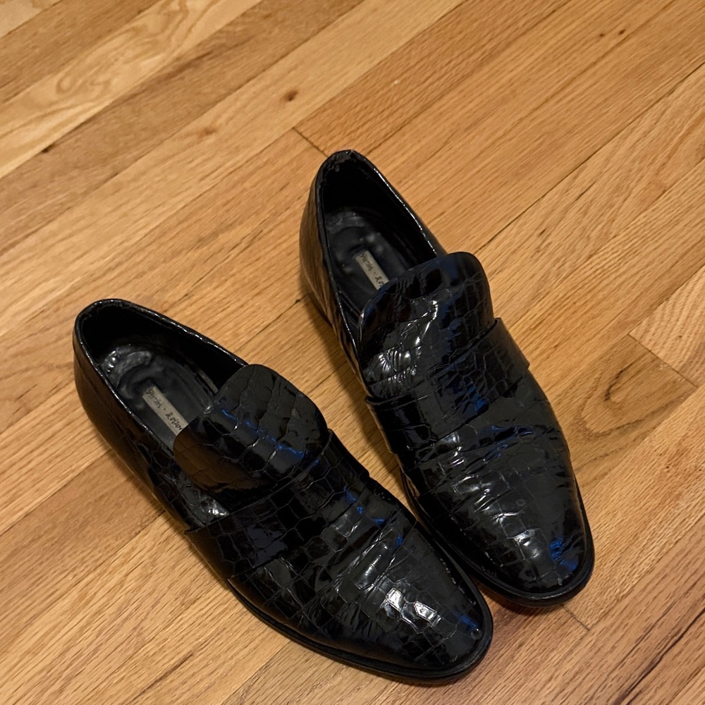 & other stories Elegant Black Crocodile Pattern Loafers